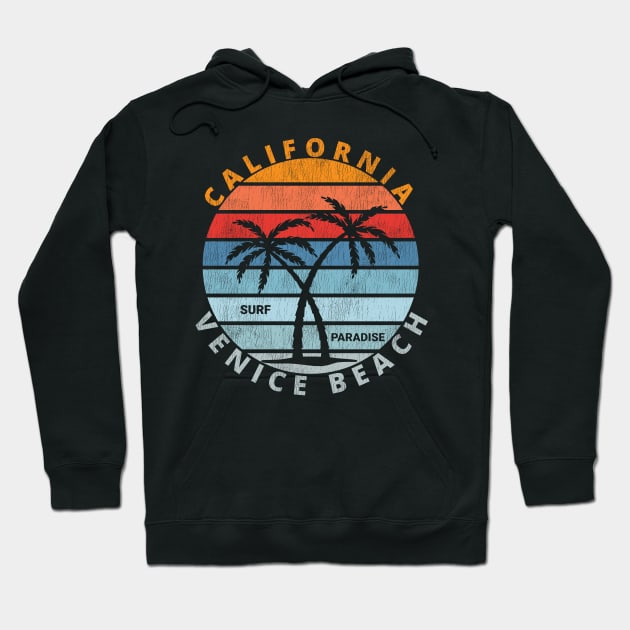 California Surf Paradise Vintage Hoodie by kaulang